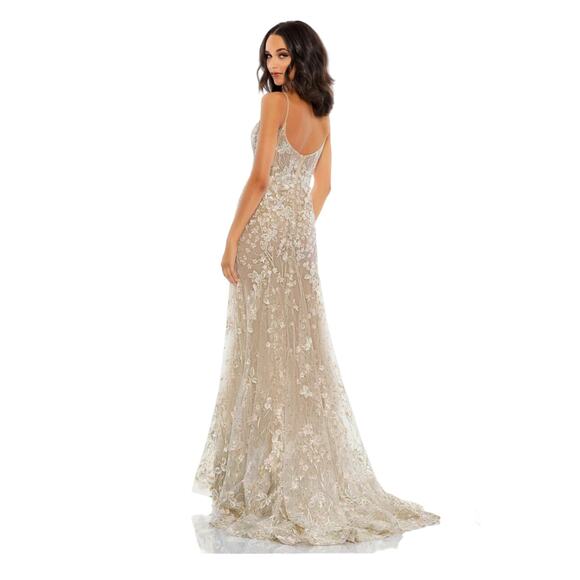 Mac Duggal 67492 Floral Embroidered Corset Bodice Gown Size 8 NWT - Picture 3 of 12